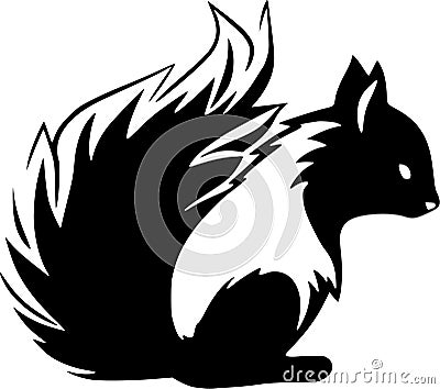 Skunk - black and white vector illustration Vector Illustration