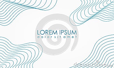 Minimalist Blue Curvy Lines Background or Wallpaper Vector Illustration