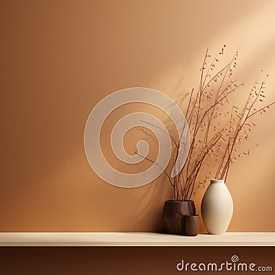 Minimalist Brown Background With Tones Stock Photo