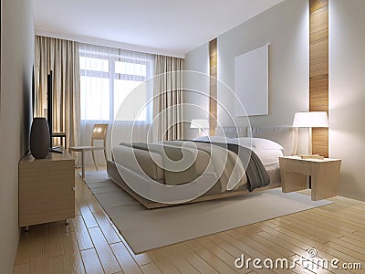 Minimalist brown bedroom trend Stock Photo