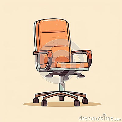 Minimalist Cartoon Office Chair In Neutral Colors Stock Photo