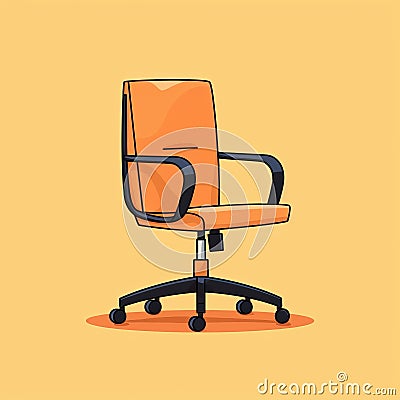 Minimalist Cartoon Office Chair Vector Illustration Cartoon Illustration