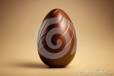Minimalist chocolate egg for Easter. Generative AI Stock Photo