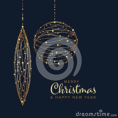 Minimalist Christmas flyer/card template Vector Illustration