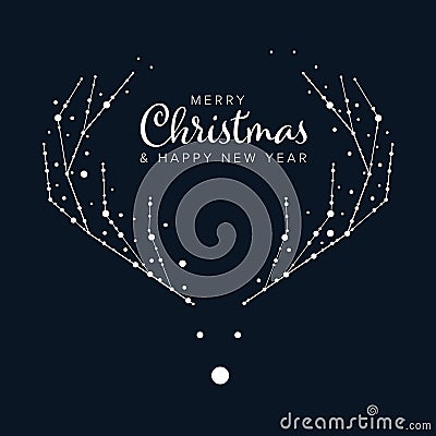 Minimalist Christmas flyer/card template Vector Illustration