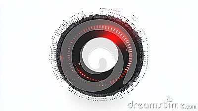 Minimalist circular design with red accents and dotted patterns, creating modern and dynamic visual effect. This artwork embodies Stock Photo
