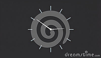 Minimalist clock face black, simple time icon and design, Stock Photo, Generative AI Stock Photo