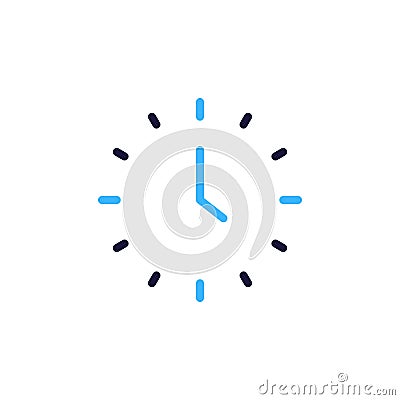 Minimalist clock icon vector illustration. Simple thin line stroke time graphic element. Time Management and scheduling Vector Illustration