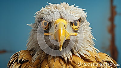 Minimalist Close-up: Stunning Bald Eagle Rendered In Cinema4d Stock Photo