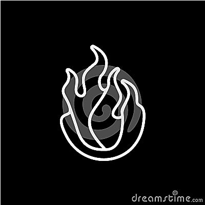 Minimalist concept for Fire vector illustration, flame vector, fire background design concept Vector Illustration