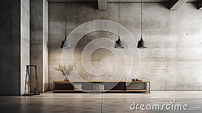 minimalist concrete interior background Cartoon Illustration