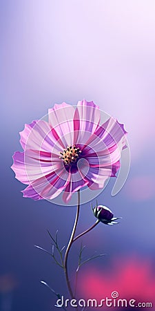 Minimalist Cosmos Flower Mobile Wallpaper For Best And Tcl 8-series Cartoon Illustration