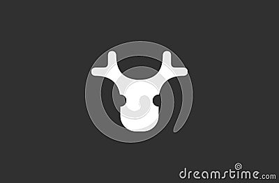 Minimalist cute deer or stag head logo Vector Illustration