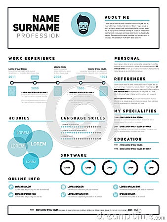 Minimalist CV, resume template Stock Photo