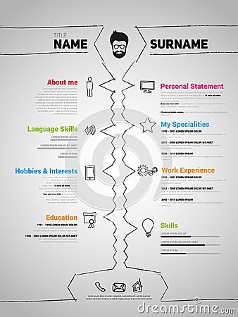 Minimalist CV, resume Stock Photo