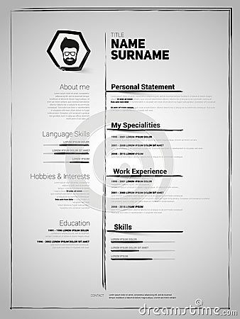 Minimalist CV, resume template Stock Photo