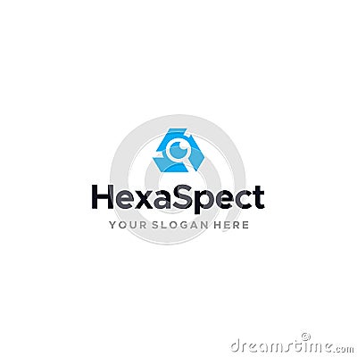 Minimalist design HEXA SPECT mirror logo design Vector Illustration