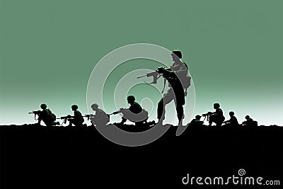 Minimalist design toy soldiers silhouette in a simple, timeless template Stock Photo