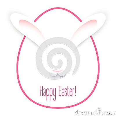 Minimalist easter card with bunny ears Stock Photo
