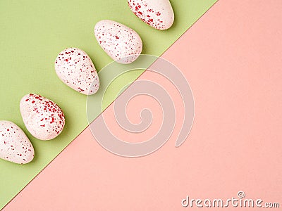 Set of colourful eggs decorated for Easter. Stock Photo