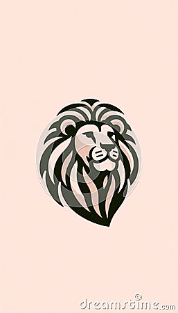 Elegant Lion Logo Design, AI Generated Stock Photo