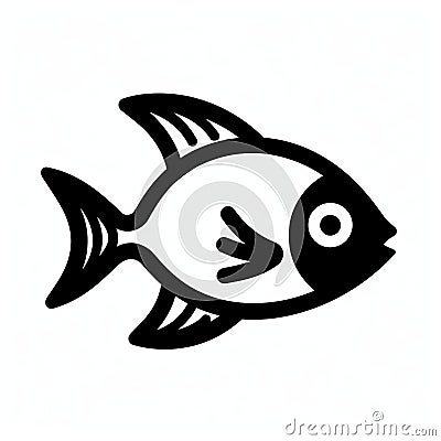 Minimalist Fish Icon Inspired By Fujifilm Provia 400x Stock Photo