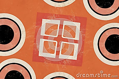 Minimalist geometric abstraction with large circular patterns Stock Photo