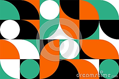 Minimalist geometric poster. Modern print with simple shapes and forms swiss style, minimal tiles with circles. Vector Vector Illustration