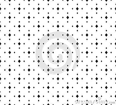 Minimalist geometric seamless pattern, small rombuses, black & w Vector Illustration