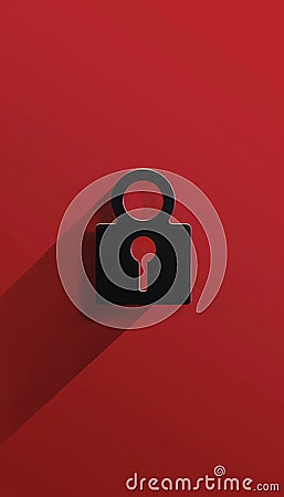 Minimalist graphic of computer password on solid dark red background with simple design Stock Photo