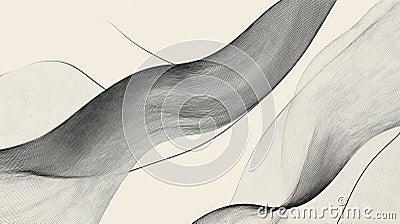 A minimalist hand-drawn design with fine black lines creating an abstract pattern of intersecting Stock Photo