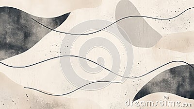 A minimalist hand-drawn design with fine black lines creating an abstract pattern of intersecting Stock Photo