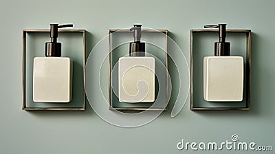 Minimalist Handmade Soap Dispensers: A Creative Twist On Picture Frames Stock Photo