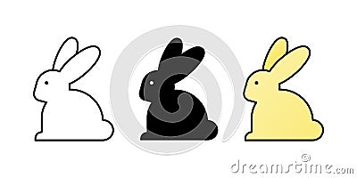 Minimalist icon rabbit. Outline, glyph, filled. For web, mobile, digital products. Vector illustration, flat design Vector Illustration