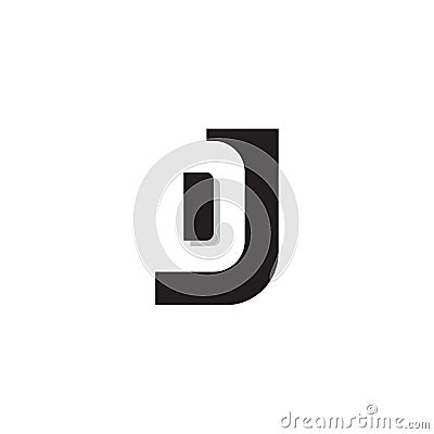 Minimalist initial letters DJ monogram vector logo template Vector Illustration