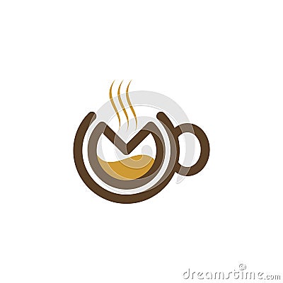 Minimalist initial m for mocca coffee Stock Photo