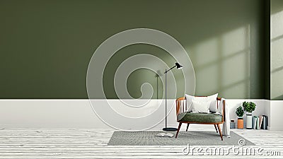 Minimalist interior design,green living room Stock Photo
