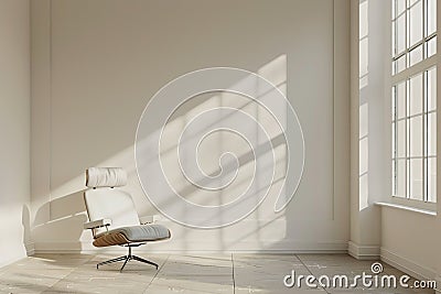 Minimalist Interior Design with Sunlight Stock Photo