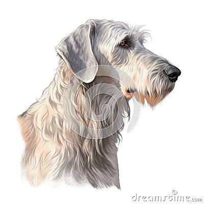 Minimalist Irish Wolfhound Watercolor Painting on Soft Pastel Background. Perfect for Invitations and Posters. Stock Photo
