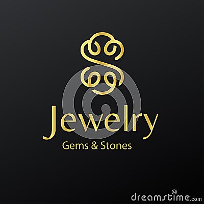 Minimalist Jewelry Gems and Stones Logo Vector Illustration