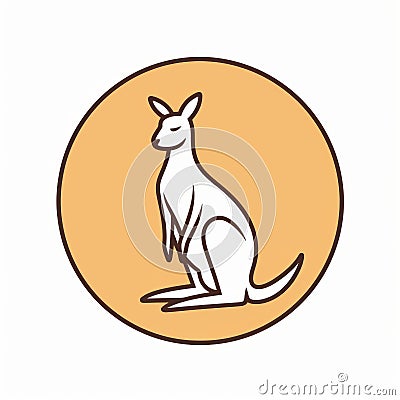 Minimalist Kangaroo Design In American Iconography Style Stock Photo