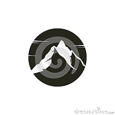 Minimalist Landscape Hills Mountain Peaks Vector logo design Vector Illustration