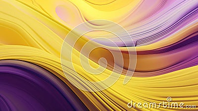 Minimalist Landscape-inspired Yellow and Purple Swirl Pattern Wallpaper. Generative AI Stock Photo