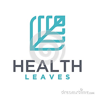 Minimalist leaf health vector logo Vector Illustration