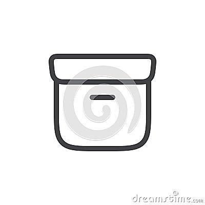 Minimalist line drawing of an archive container, symbolizing storage or filing Vector Illustration