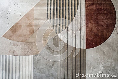 Minimalist linear patterns in soft hues, creating a sense of structure and wellness Stock Photo