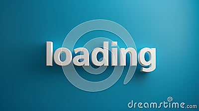 Minimalist loading text in sleek typography on bright background for modern program loading process Stock Photo