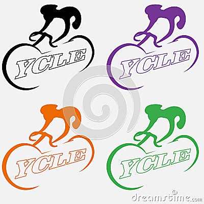 Minimalist logo of a cyclist abstract using negative space Vector Illustration