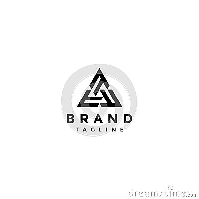 Minimalist logo design three letter t form a triangle or a mountain symbol Vector Illustration