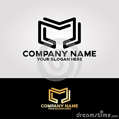 logotype_creative_elegant_letter_M_and_L_02 Stock Photo